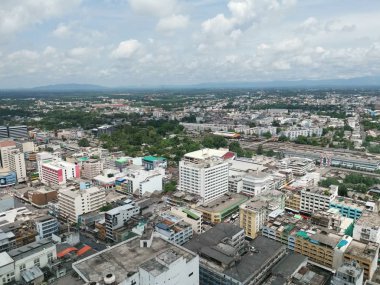 Hatyai, Tayland-1 Haziran 2019: Hatyai bulutlu gökyüzü ile şehir manzara görünümü 