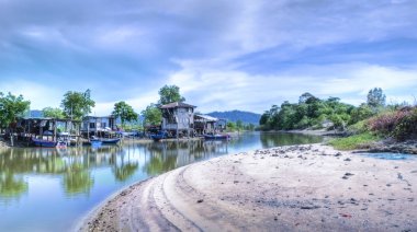 balıkçılık limanında veya plajda manzara