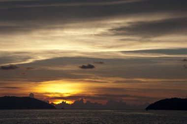 plajda güzel geç akşam sahnesi