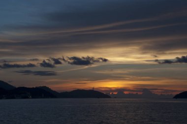 plajda güzel geç akşam sahnesi