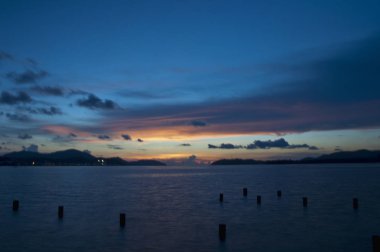 plajda güzel geç akşam sahnesi