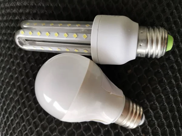 Risparmio Energetico Bianco Led Rotondo Bulbo Forma Mais — Foto Stock