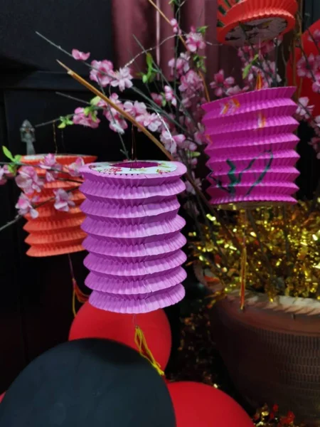 Lanterna Decorativa Colorida Exposição — Fotografia de Stock