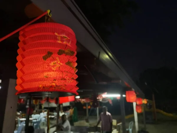 Lanterns Hanging Ceiling Night — Stock Photo, Image
