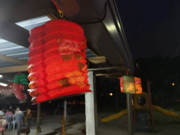 Lanternes Suspendues Plafond Nuit — Photo