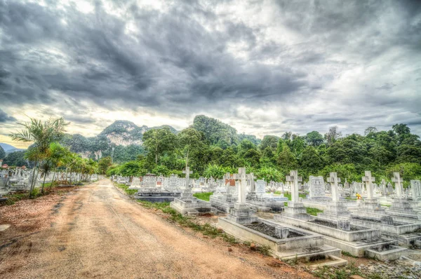 Perak Malasia Septiembre 2019 Escena Cementerio Cristiano Tambun Ipoh —  Fotos de Stock