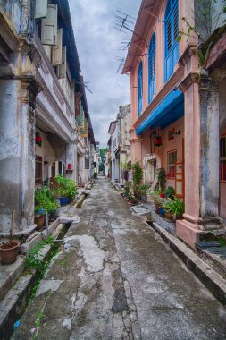 eski boş vintage çin binalarının satır 