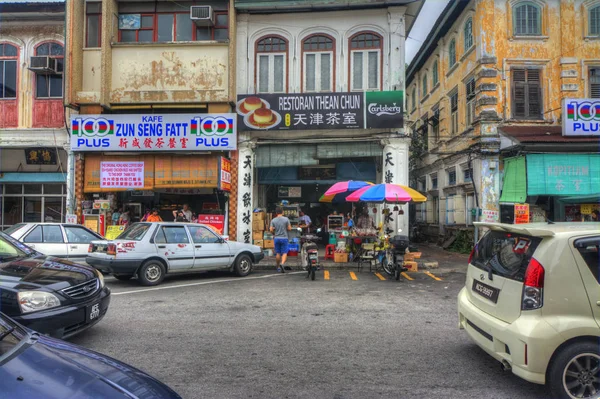 Perak Malásia Setembro 2019 Cena Uma Típica Rua Chinesa Movimentada — Fotografia de Stock