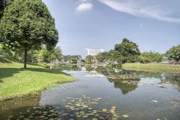 Perak, Malezya. 16 Eylül 2019: Taiping Lake Garden Park'ta sakin vakit geçirmenin keyfini çıkaran insanların huzur ve güzel sahneleri.