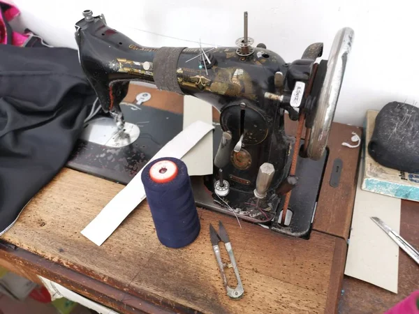 Perak Malaysia September 2019 Arbejde Vintage Beklædningsgenstande Symaskine Skræddersyet Butik - Stock-foto