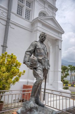 Perak, Malezya. 16. 2019: Robert Sandilands Frowd Walker 'ın Tüzüğü, Malaya Emniyet Müdürü Walker' ın Taiping Müzesi 'nde kamuoyu önünde duran önde gelen şahsiyeti..