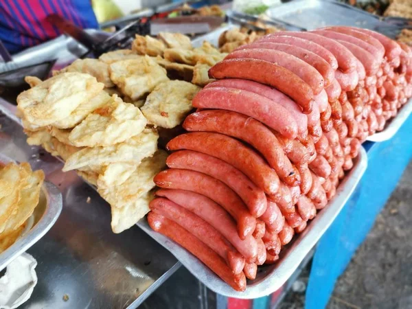 Vielzahl Von Chinesischen Frittierten Fleischkuchen Oder Brötchen Zum Verkauf — Stockfoto