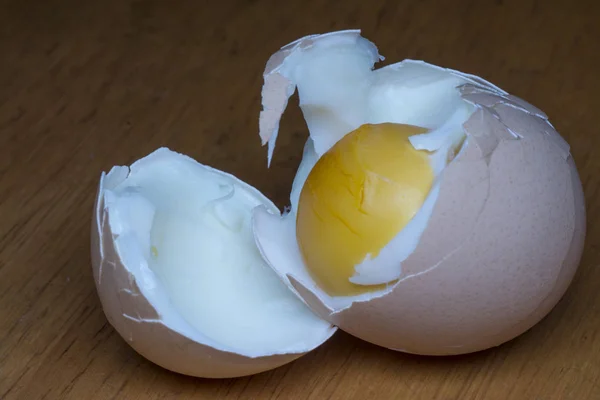 Nahaufnahme Vom Gekochten Hühnerei — Stockfoto