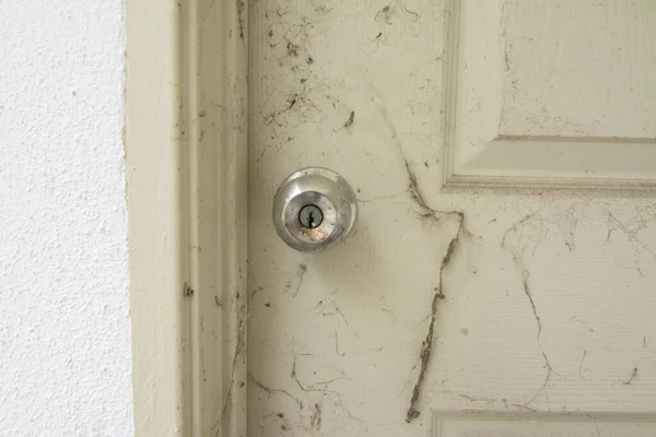 Filetage Sur Mur Fenêtre Porte Bâtiment Inoccupé — Photo