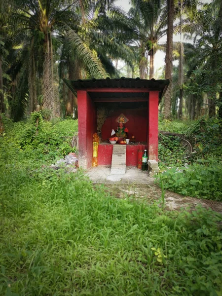 Perak Malásia Junho 2020 Altar Casa Miniatura Concreto Construído Dentro — Fotografia de Stock