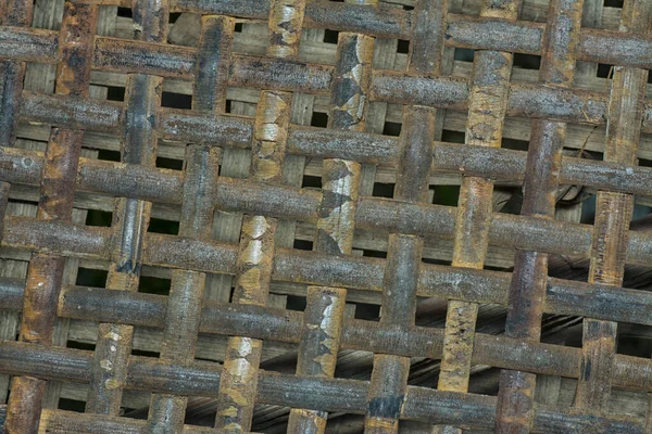 拉坦树皮材料的设计质感源于旧家具图案 — 图库照片