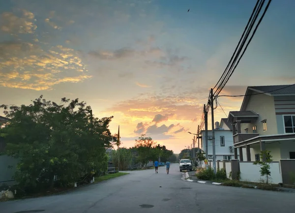 Perak Malaysia Juli 2020 Vacker Tidig Morgon Himmel Scen Raden — Stockfoto