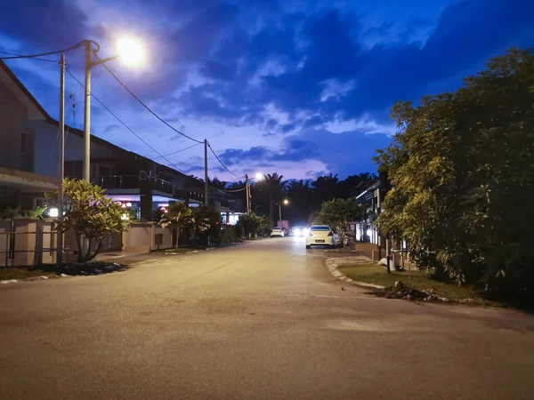 Perak Malásia Julho 2020 Bela Cena Céu Matinal Fila Casas — Fotografia de Stock