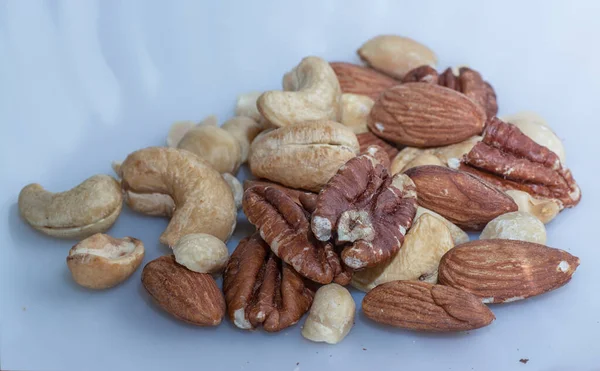 Mélange Amandes Noix Noix Cajou Arachides Noisettes Comestibles — Photo