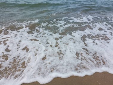 Sahilde deniz dalgaları..