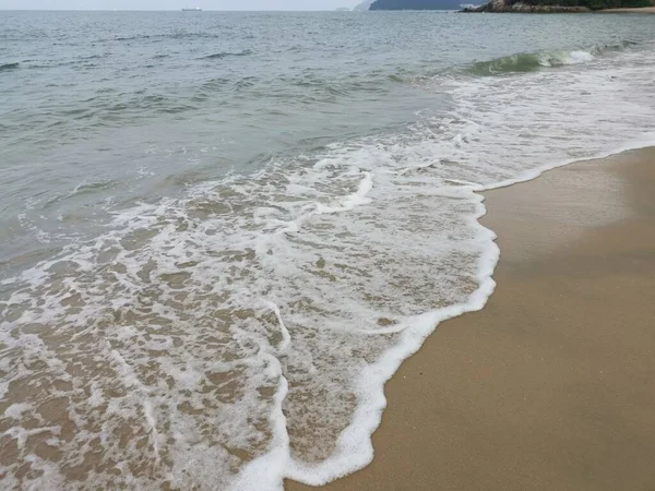 Ondas Mar Cena Pela Praia — Fotografia de Stock