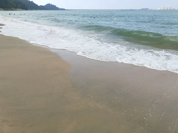 Ondas Mar Cena Pela Praia — Fotografia de Stock