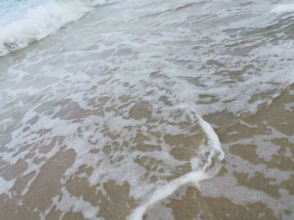 Ondas Mar Cena Pela Praia — Fotografia de Stock