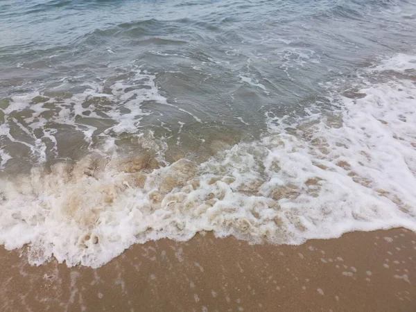 Ondas Mar Cena Pela Praia — Fotografia de Stock