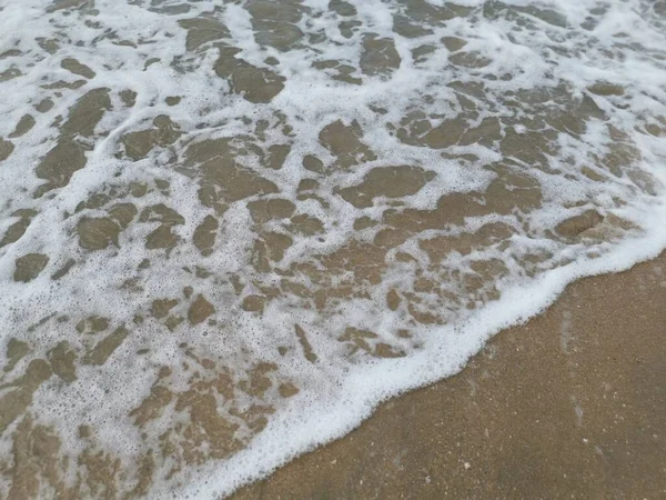 Ondas Mar Cena Pela Praia — Fotografia de Stock