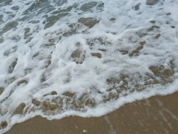 Ondas Mar Cena Pela Praia — Fotografia de Stock