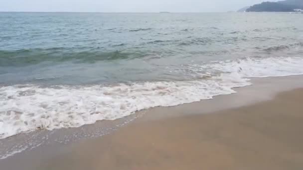 물결이 해변으로 이동하는 — 비디오