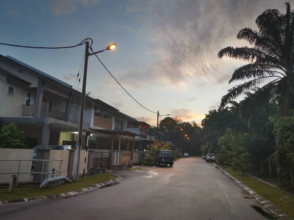 Perak Malaysia Pemandangan Indah Pagi Hari Sebelum Matahari Terbit Jalan — Stok Foto