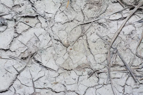 Kijken Neer Crack Gedroogde Modder Oppervlak Van Grond — Stockfoto