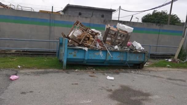 Perak Malaysia October 2020 Footage Scene Public Dump Trash Tank — Stock Video