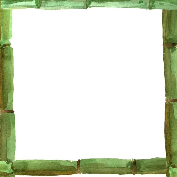 bamboo frame hand drawing. watercolor illustration for design and decoration of cards, wallpapers, invitations.