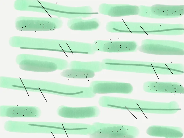 Абстрактный зеленый фон с мазками кисти и черными точками. растровая иллюстрация для оформления и декорирования . — стоковое фото