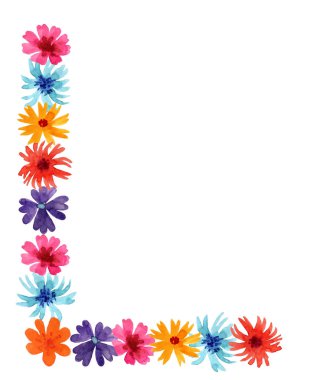 Kır çiçeklerinden Suluboya l harfi. tasarım için en iyi monogram