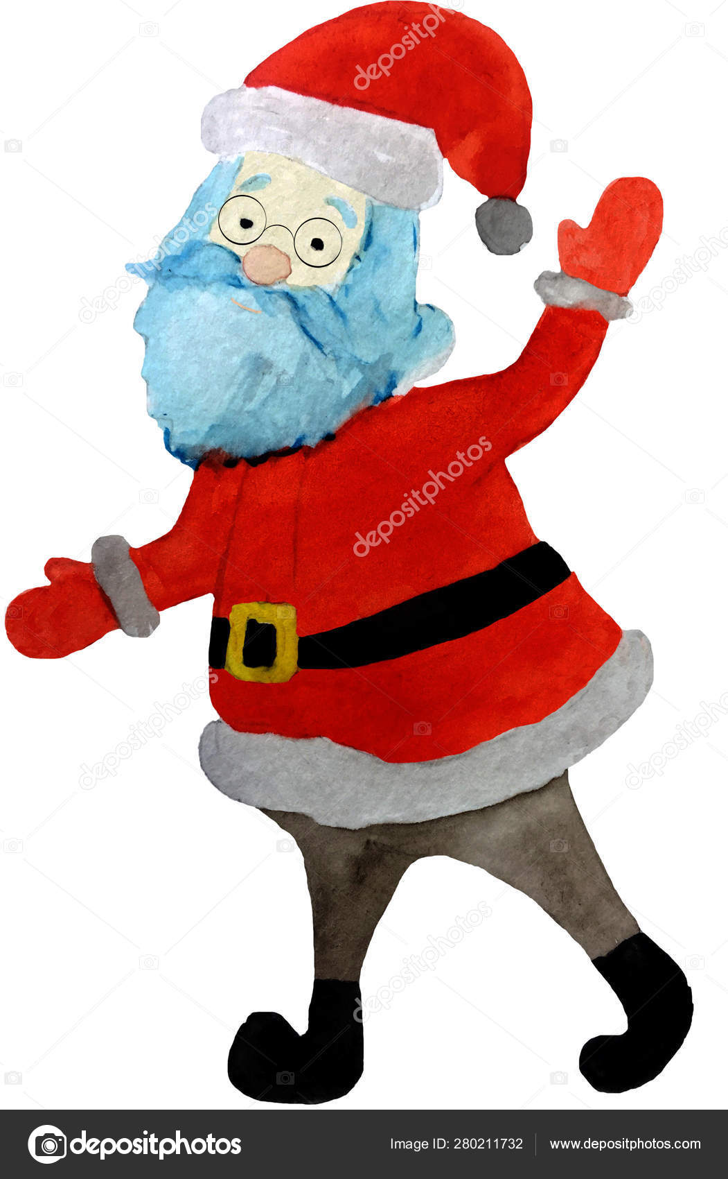 Funny Cartoon Santa Claus Christmas Design Element