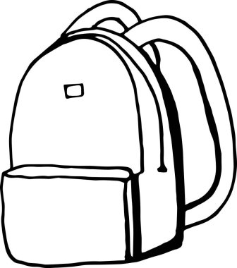 el çizim sırt çantası - okul ve üniversite için. stikcers ve posterler için doodle vektör illüstrasyon