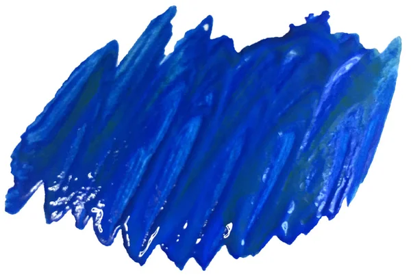 Acrylblau strukturierte Flecken mit Pinselstrichen. Raster-Illustration für Logo und Plakate — Stockfoto