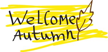 Hoş geldiniz sonbahar metin afişi. Baskılar için vektör, afiş kartları.