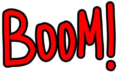 Beyaz arka planda kırmızı kelime patlaması. raster illüstrasyon