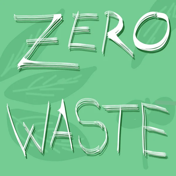 Zero resíduos, desenho à mão eco banner em um fundo verde com letras brancas. zero resíduos, desenho à mão eco banner em um fundo verde com letras brancas. slogan motivacional e chamativo — Fotografia de Stock