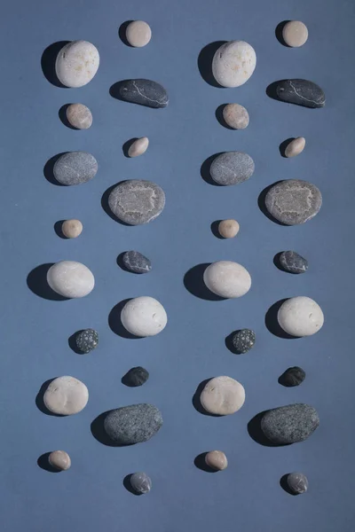ground stones isolated on the blue background