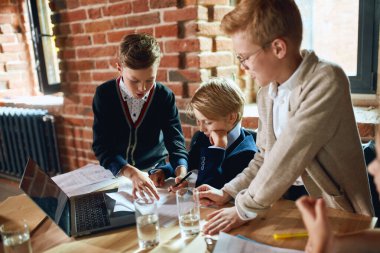 little children playing business games