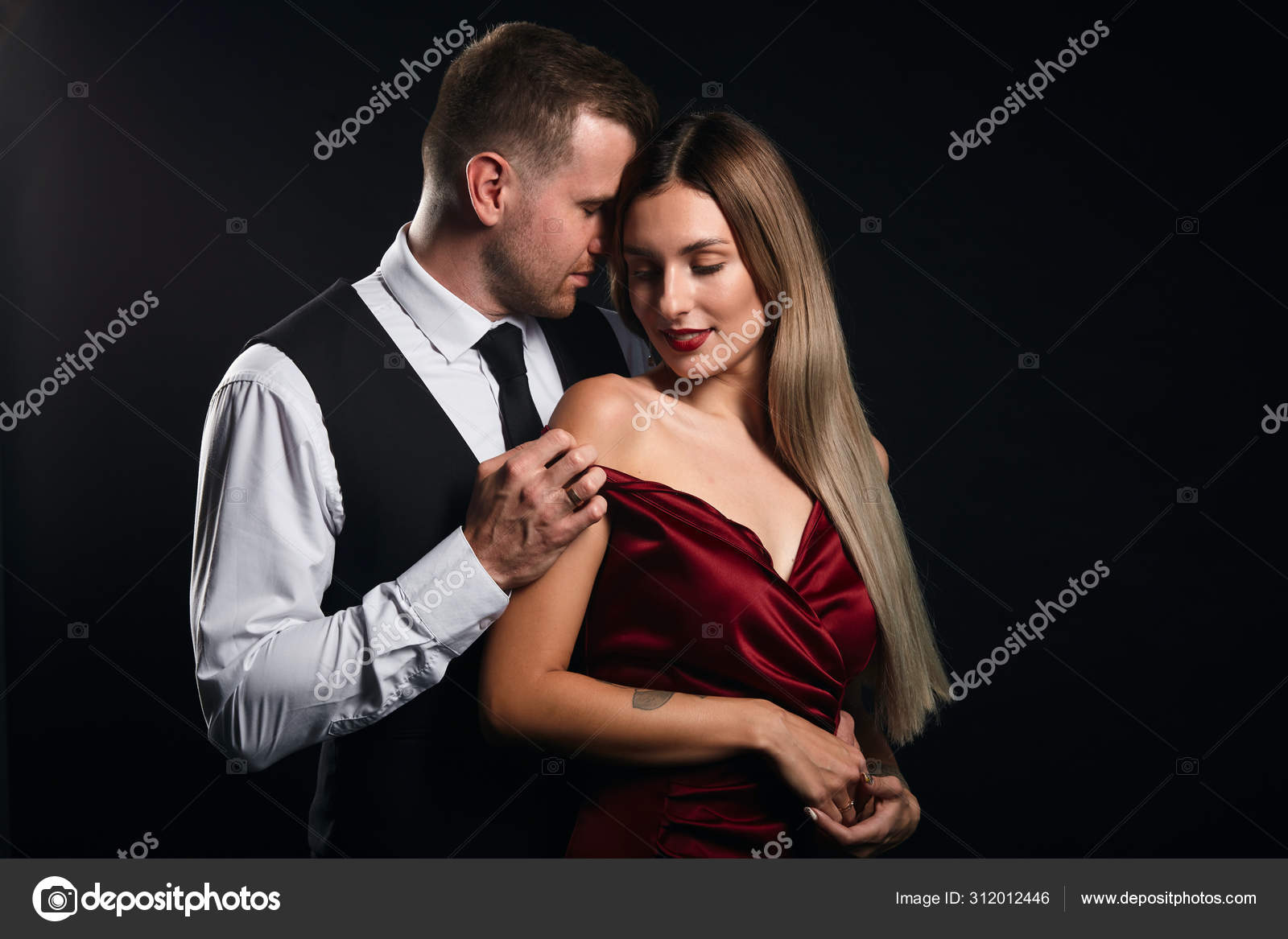 Beautiful blonde woman undressed by her boyfriend Stock Photo by ©1greyday 312012446