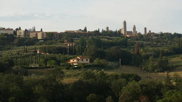 View of San Gimignano, small medieval town of Tuscany - Italy. — Stock Photo, Image