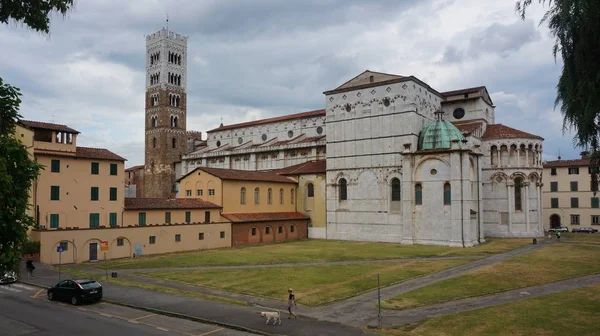 Lucca, Italien katedralen San Martino i Lucca. Lucca är en blomstrande och kosmopolitisk stad med en rik historia och kultur, och många museer och kyrkor. — Stockfoto