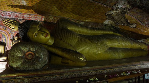 Cave temples of Dambulla in Sri lanke, buddhist caves and temples