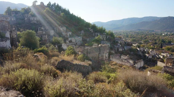 Casas Vacías en Kayakoy Ghost Town, Turquía — Foto de Stock